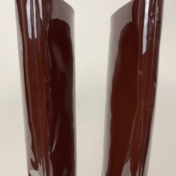 Loeffler Randall 35mm Indy Knee High Boot Chocolate Patent Leather Size 8 - Picture 15 of 16